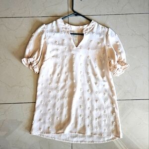 Women's textured puff sleeve blouse S